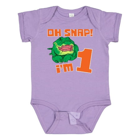 

Inktastic Oh Snap! I m 1 Cute Green Alligator Gift Baby Boy or Baby Girl Bodysuit
