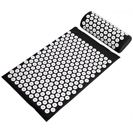 BalanceFrom Acupressure Yoga Mat and Pillow Set for Back and Neck Pain Relief and Muscle Relaxation