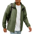 thumbnail image 6 of GrmtClth Sun Shirts for Men Long Sleeve Full Zip Uv Rash Guard Zip Up Fishing Lightweight Quick Dry Cycling Jacket Running Coat with Pockets Army Green S, 6 of 8
