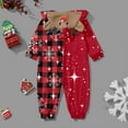 thumbnail image 4 of Tfken Christmas Family Matching Pajamas Long Sleeve Hooded Onesie Trendy Infant Toddler Holiday Loungewear Red, 4 of 4