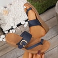 thumbnail image 2 of hlysgo Womens Flat Sandals with Arch Support Adjustable Straps Comfortable Summer Walking Casual Flip Flops Blue 8.5, 2 of 6