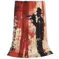 thumbnail image 2 of Balery Silhouette Trumpet Red Art Manta de Felpa Suave y Acogedora – Cobija de Franela Aterciopelada para Cama, Lavable y Cálida para Sofá, Mascotas, Transpirable-60"x50", 2 of 7