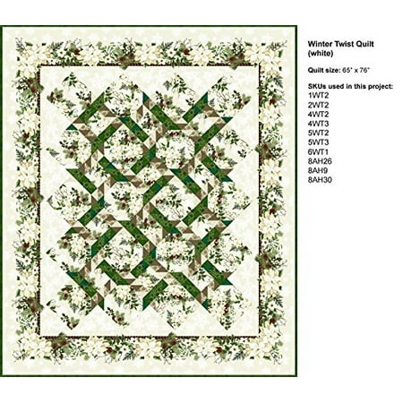 Quilt Kit~The Winter Twist White Quilt by Jason Yenter~64'' x 75''~ Pattern/Fabric~Top/Binding