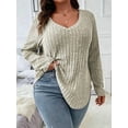 thumbnail image 5 of Women'S Plus Size Casual Knitted V-Neck Long Sleeve Sweater  XXL, 5 of 8