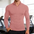 thumbnail image 2 of Performance Compression Long Sleeve Shirt High Elasticity Workout Running Training Athletic Fitness Top Mens Blouse For Outdoor Watermelon Red XXL, 2 of 6