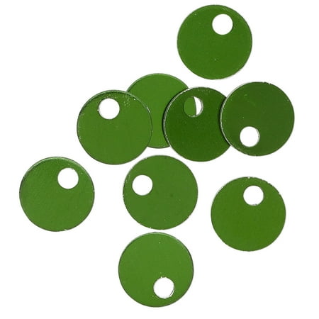 

1 PC-Drop anodized aluminum dark green 9mm double-sided flat round blank with 2mm hole 20 gauge. Sold per pkg of 20.