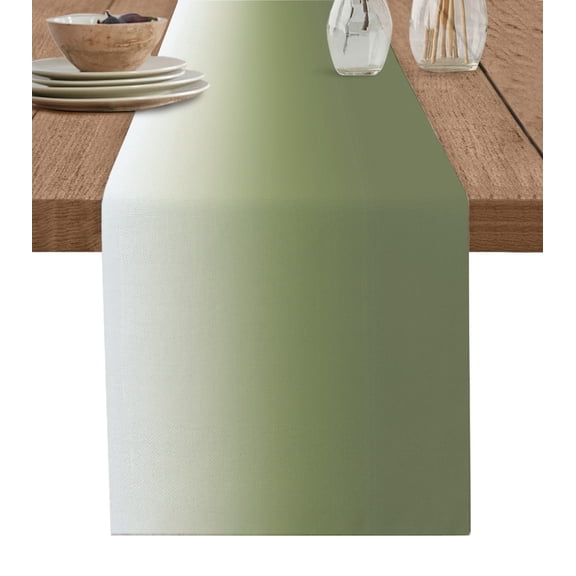 Ldtrchee Gradual Sage Green, Solid Color Aesthetics Art Table Runner 48 Inches, Bed Runner Dresser Scarves Tabletop for Indoor Outdoor Parties/Ceremony/Banquet, 13" x 48"