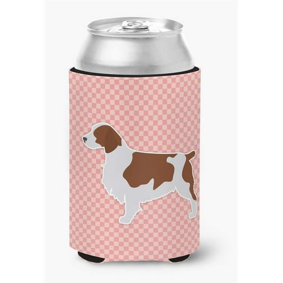 Carolines Treasures BB3600CC Welsh Springer Spaniel Checkerboard Pink Can or Bottle Hugger