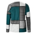 thumbnail image 5 of Honeeladyy Savings Women's Button Up Blouse Geometry Print Color Patchwork Skew Collar Shirt Spring Long Sleeve Blouse Loose Casual Tops, 5 of 8