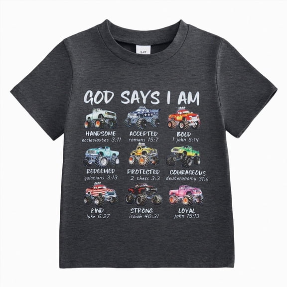 Splozh Boys Short Sleeve Shirt 18 24 Months 2T 3T 4T 5T Crewneck Graphic Tees Cotton Daily Wear for Kids Boys Summer Shirts Boys Summer Clothes,Black,3-4 Years