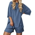 thumbnail image 2 of sususu 2 Piece Short Sets for Women Plus Size Summer Travel Vacation Airport Outfits Moisture-Wicking Casual Vacation Workout Shorts Sets Outfits Sweatsuit with Pocket BU1 XXXL, 2 of 7