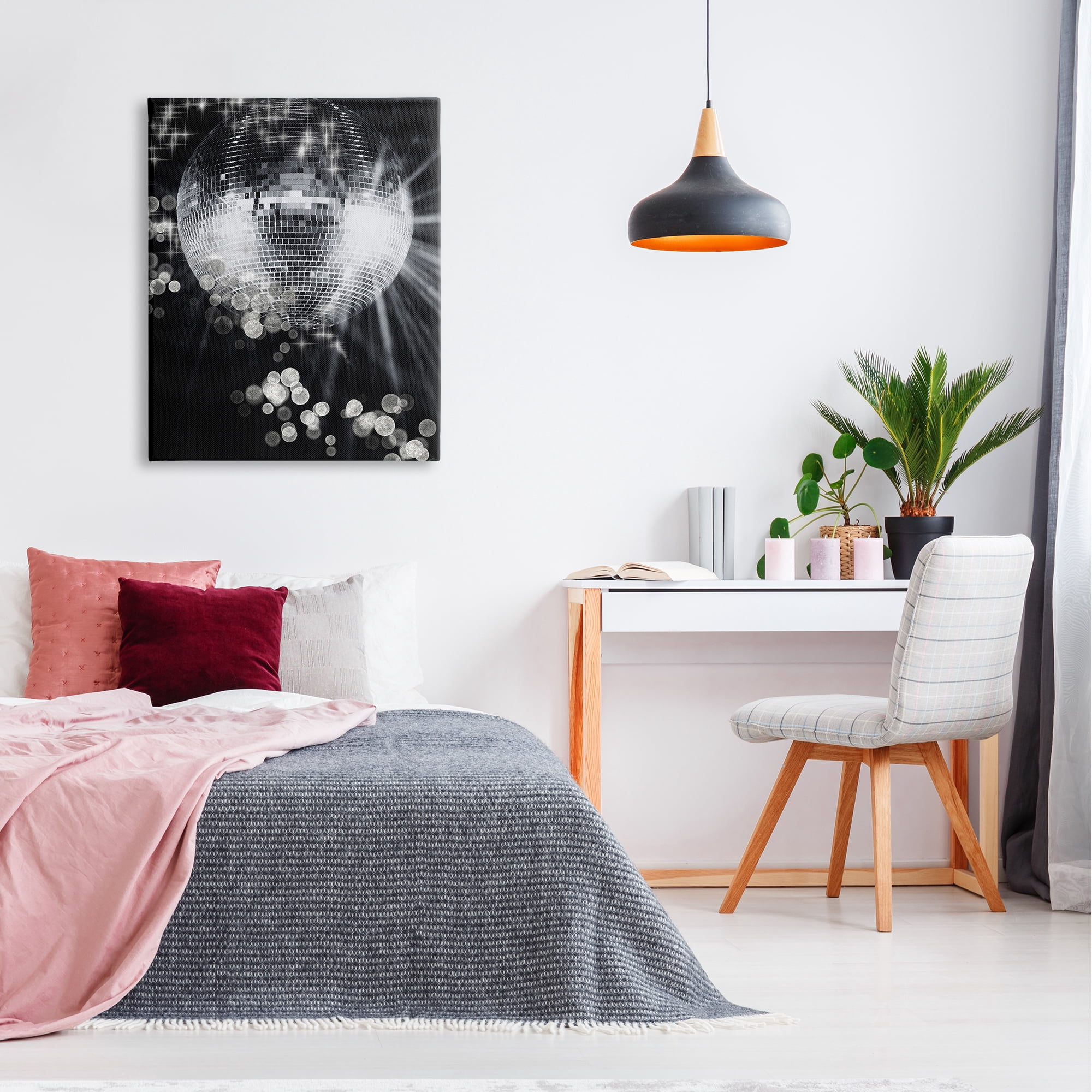 Stupell Industries Glimmering Disco Ball Literature & Flim Photography Gallery Wrapped Canvas Art Print Wall Art, 30 x 40