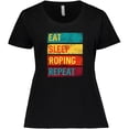 thumbnail image 3 of Inktastic Calf Roping Rodeo Eat Sleep Roping Repeat Women's Plus Size T-Shirt, 3 of 5