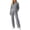Gray, variant on 2 Piece Ribbed Knit Set For Women Fall Crewneck Long Sleeve Tops & Straight Leg Pants Casual Lounge Outfits, S-XXL