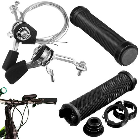 WASHWEPE Bike Handlebar Gear with Handle Grips 1 Set