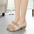 thumbnail image 4 of Clearance VerPetridure Women's Sandals Summer Casual Rhinestones Sequins Chunky Heel Sandals, 4 of 9