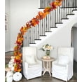 thumbnail image 4 of Morttic 2 Pack 6 Feet Fall Maple Garland, Hanging Vine Maple Leaf Garland Artificial Autumn Foliage Garland for Home Wedding Fireplace Party Christmas Thanksgiving Decor, 4 of 8