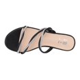 thumbnail image 4 of GC Shoes Womens Flat Fashion Sandals, Dressy PU Leather Summer Flats, Slip On Rhinestone Rope Dress Slides, Ceela/Black/9, 4 of 5