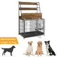 thumbnail image 3 of Kselythan Dog Crate Furniture, Dog Kennel with 3-Layer Storage Shelves, 37 inch Metal Dog Kennel with Adjustable Bowls, Heavy Duty Dog Crate for Indoor, 3 of 8