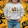 thumbnail image 2 of Aihuaihua Halloween Girls Hoodies Pumpkin Print Long Sleeve Pullover Sweatshirts for Kids Casual Fall Winter Tops Cozy and Comfortable Style, 2 of 4