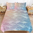 thumbnail image 6 of Mermaid Fish Scales 3 Pieces Duvet Cover with Zipper Closure,Premium Polyester Lightweight Bedding Set, 6 of 6
