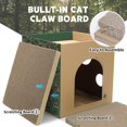 Cardboard Cat House with 2 Story Scratch Pads Cat Play House for Indoor
