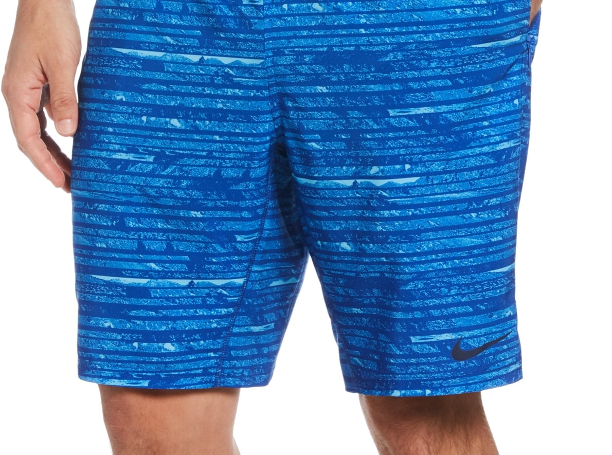 Nike Men's Oxidized Stripe 9 Swim Trunks Blue Size XX-Large