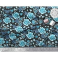 thumbnail image 3 of Soimoi Green Georgette Viscose Fabric Leaves & Floral Print Fabric by Yard 42 Inch Wide, 3 of 3