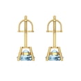 thumbnail image 4 of Clara Pucci 1Ct Natural Sky Blue Topaz Round Cut VVS1 Screw Back Stud 14k Solid hypoallergenic Gold Designer Earrings For December, 4 of 7