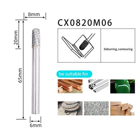 

Mingyiq Double Cut Tungsten Carbide Rotary File Burr 6mm Shank Metal Grinding Tool