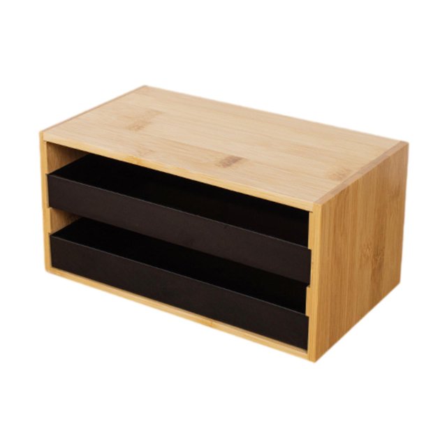 Organizador de maquillaje Soledad con cajón contenedor de almacenamiento de cosméticos Negro