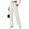thumbnail image 2 of Posijego Women's Corduroy Wide Leg Pants Drawstring Elastic Waist Vintage Casual Formal Pants with Pockets, 2 of 9