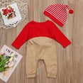 thumbnail image 4 of Douhoow Unisex Baby Christmas Jumpsuit Infant Long Sleeve Reindeer Romper with Hat, 4 of 9