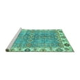 thumbnail image 2 of Ahgly Company Machine Washable Indoor Rectangle Oriental Turquoise Blue Traditional Area Rugs, 3' x 5', 2 of 4