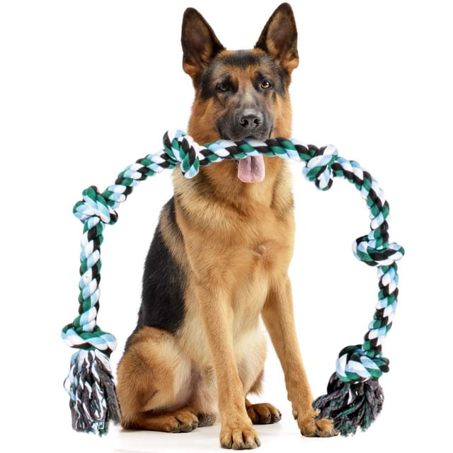 Juguete de Cuerda para Perros Gigante, 107 cm, 6 Nudos, Indestructible para Masticadores Agresivos y