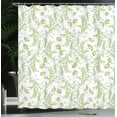 thumbnail image 4 of Ambesonne Paisley Shower Curtain, Old Leaf Swirl Floral, 69"Wx84"L, Green Black White, 4 of 5