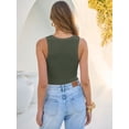 thumbnail image 6 of ANRABESS Womens Tank Tops 2026 Ribbed V Neck Summer Tops Basic Slim Fitted Sleeveless T Shirts Soft Knit Cami Tee Casual Layering Shirts Army Green M, 6 of 13