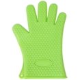thumbnail image 1 of 1 Pack Solid-Color Heart-Shaped Silicone Gloves, Cooking/Barbecue/Oven Gloves, Thick, Waterproof, Non-Slip, Heat Resistant, Kitchen Baking Accessory (Green), 1 of 1
