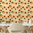thumbnail image 2 of Ambesonne Peach Peel & Stick Wallpaper for Home, Simple Leaves Halved Fruits, 13"x100", Pale Orange Redwood and Green, 2 of 5