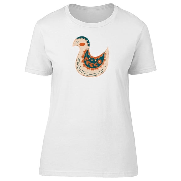 Cute Folk Floral Lovely Bird Tee Women's -Image by Shutterstock