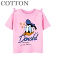 thumbnail image 3 of Camiseta de algodón de manga corta para niñas, informal, a la moda, con estampado de Mickey y Donald Duck de Disney, con bonitos dibujos animados, 3 of 5
