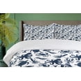 thumbnail image 3 of Ambesonne Nautical Duvet Cover Set, Monotone Sea Creatures, 2-Calking, Dark Violet Blue White, 3 of 6