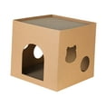 thumbnail image 1 of Corrugated Scratchers Box Kitty House Scratching Board for Indoor Cats Rabbit Brown S, 1 of 9