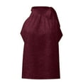 thumbnail image 5 of Summer Tops for Women European And Women's Summer New Neck Bow Leopard Print Sleeveless Vest Tops for Leggings Women Baseball Long Sleeve Shirt Fashion Thermal Leggings plus Size Thermals Red L, 5 of 6
