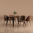thumbnail image 1 of Homy Casa 5-Piece Dining Set, Faux Walnut Rectangular Table with Upholstered Chairs, 1 of 8