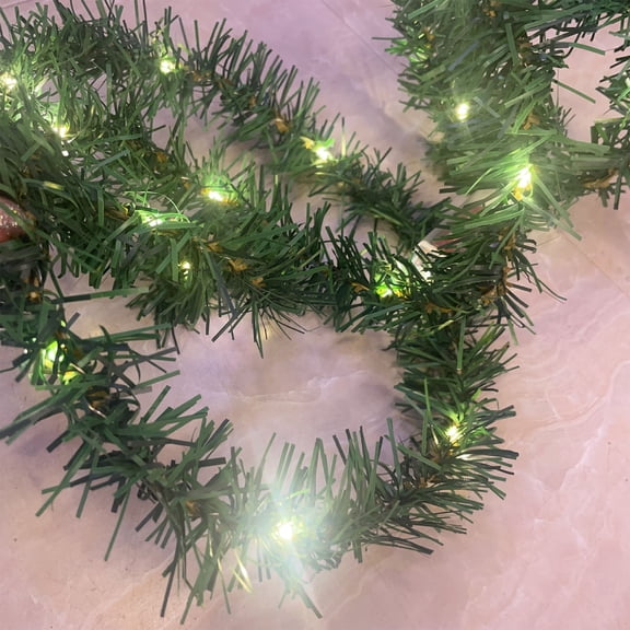 Dademeo 6 Ft Christmas Garland with Lights Battery Operated, 20 Pre-Lit LED Christmas Garland for Stairs Railing, Indoor Outdoor Xmas Garland front Door Christmas Party Decorations