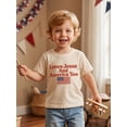 thumbnail image 5 of BemeyourBBs Love Jusus Love America Too Shirt for Kids Toddler Baby Boy Girl 4th of July T-shirt Outfit Short Sleeve Funny Letters American Flag Print Summer Shirt Tops Baby Christening Clothes, 5 of 9