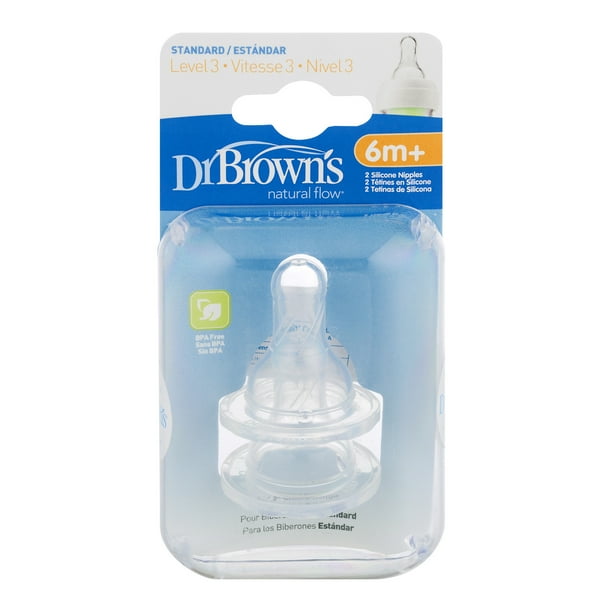Dr. Brown's Narrow Bottle Nipples Level 3 (6m+, MediumFast Flow)