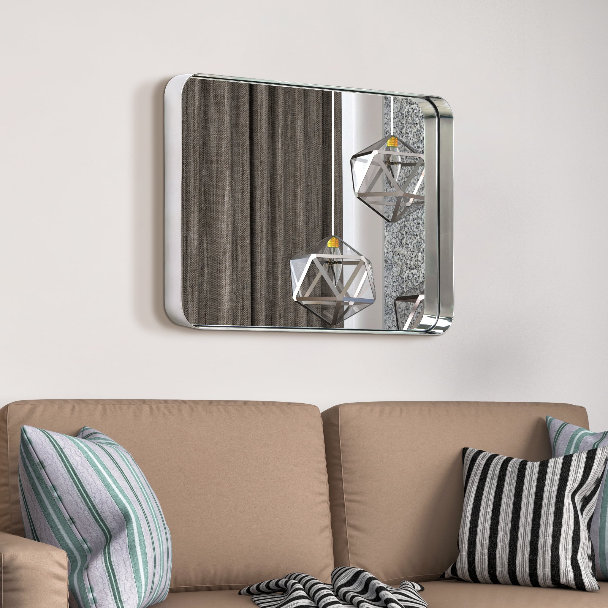 Empire Art Direct Ultra Polished Silver Stainless Steel Frame Rectangle Wall Mirror, 22" x 30" x 2", Ready to Hang