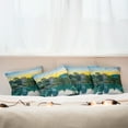 thumbnail image 7 of Ambesonne Nature Throw Pillow Cover 4 Pack, Sunrise at Lake, 16", Blue Green, 7 of 7